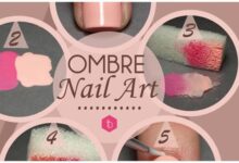 Ombre heart mani diy