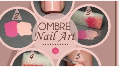Ombre heart mani diy