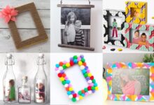 Pom pom photo frame diy