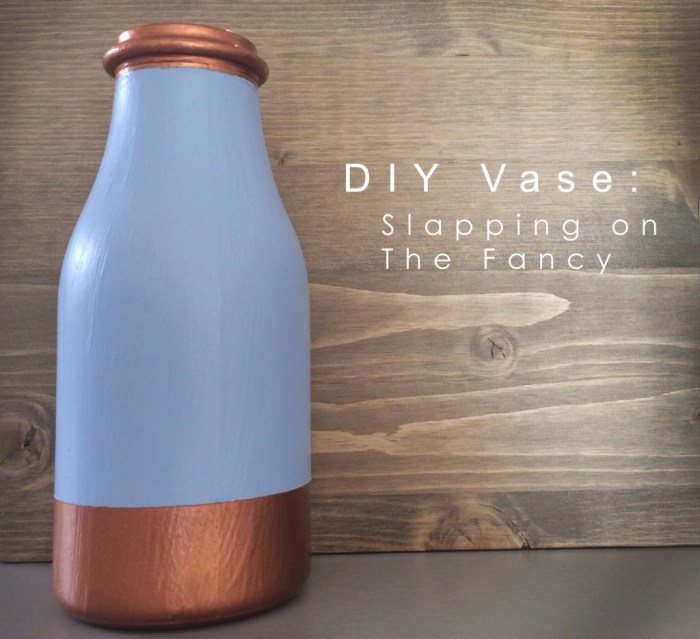 Frosted phrase vase diy