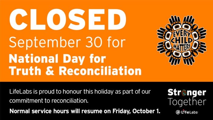 Lifelabs to honour national day for truth and reconciliation with educational initiatives and community support