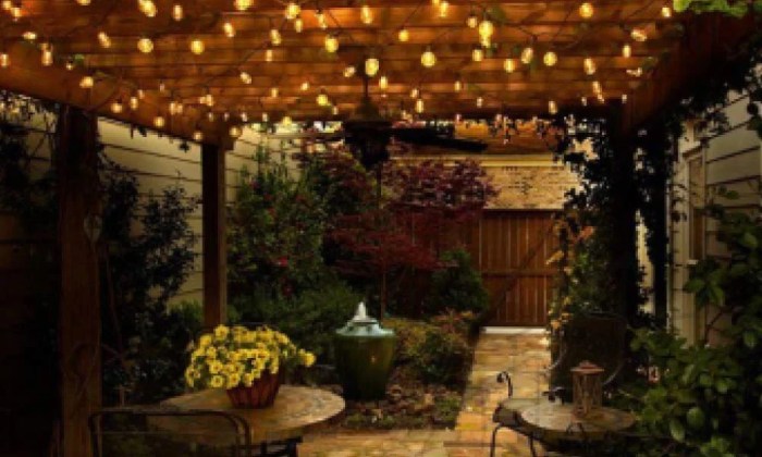 Create outdoor patio lighting without a pergola renter friendly