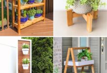 Wooden mid century plant stand diy