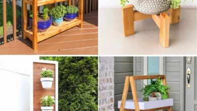 Wooden mid century plant stand diy