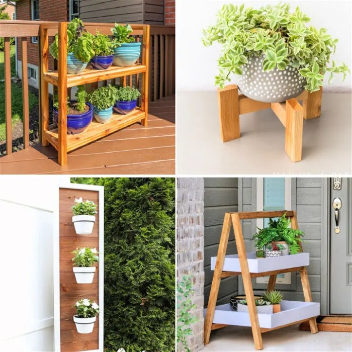 Wooden mid century plant stand diy