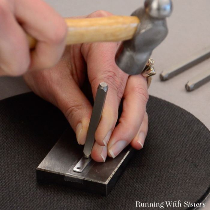 Stamped initial bracelet diy