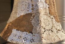 Doily covered lamp shade project