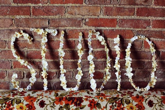 Floral wire words diy project