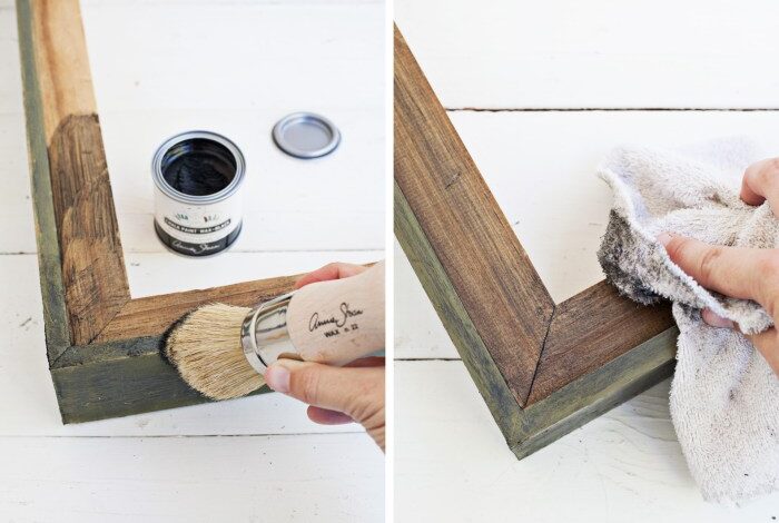 Try this add paint patina to a picture frame