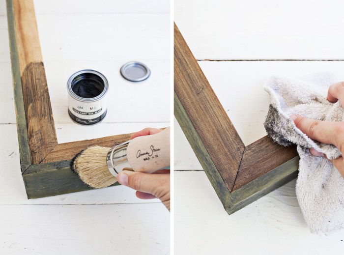 Try this add paint patina to a picture frame