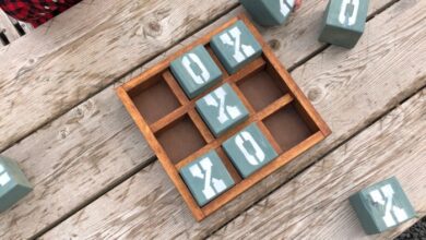 Tabletop tic tac toe diy