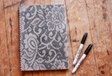 How to make a lace patterned notebook