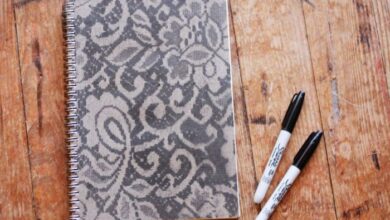 How to make a lace patterned notebook