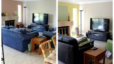 70s pink living room makeover before after
