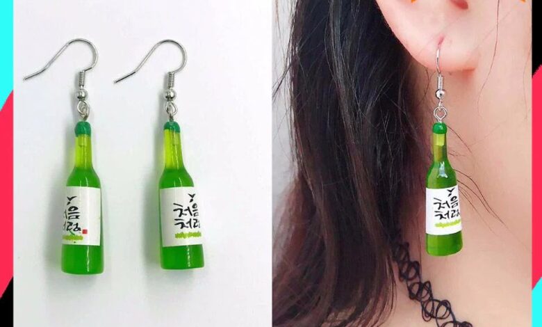 Diy mini liquor bottle earrings