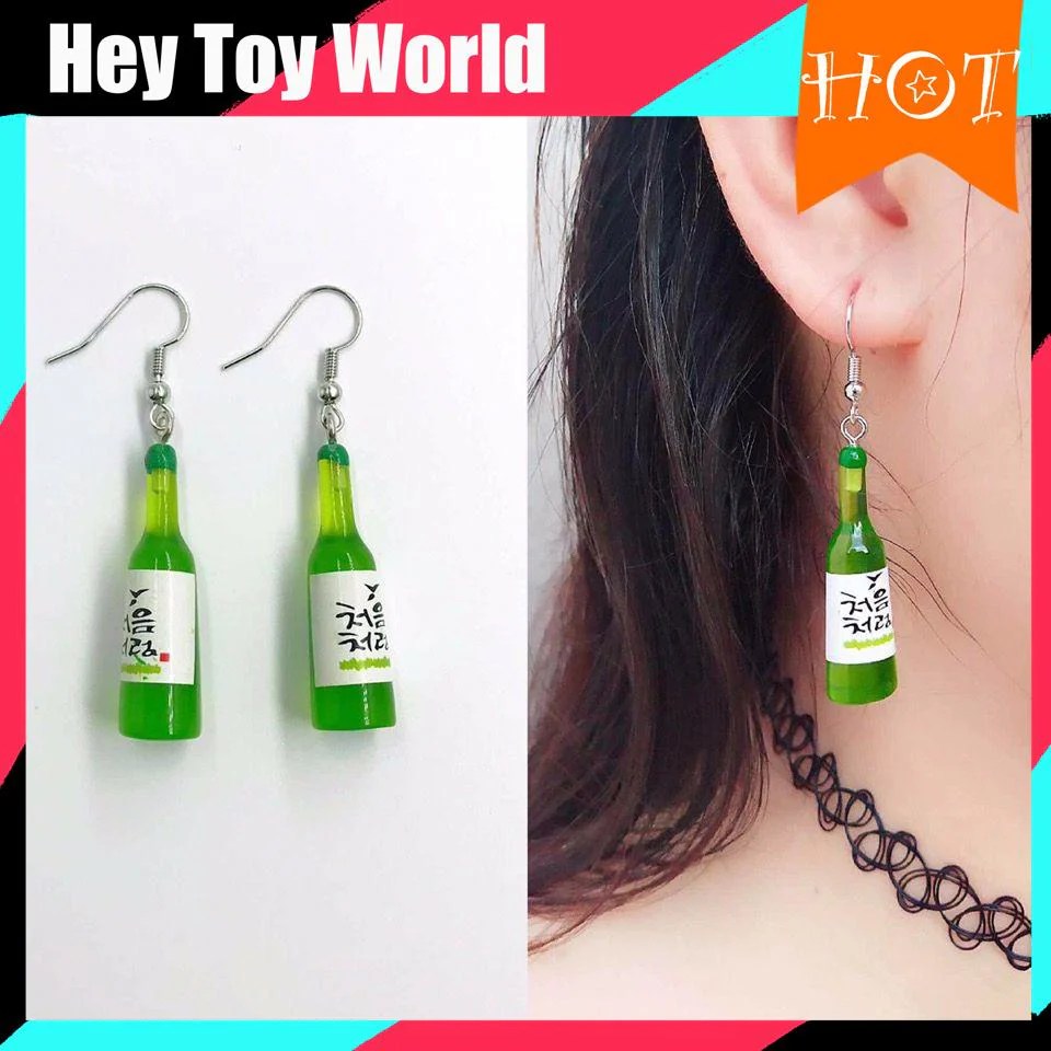 Diy mini liquor bottle earrings