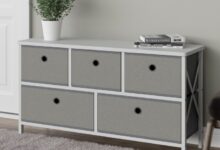 Fabric lined dresser drawers