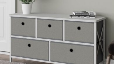 Fabric lined dresser drawers