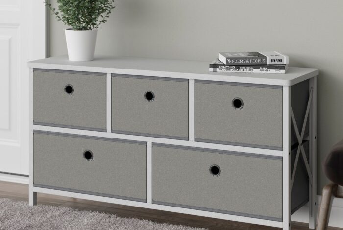 Fabric lined dresser drawers