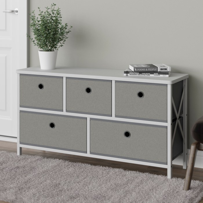 Fabric lined dresser drawers