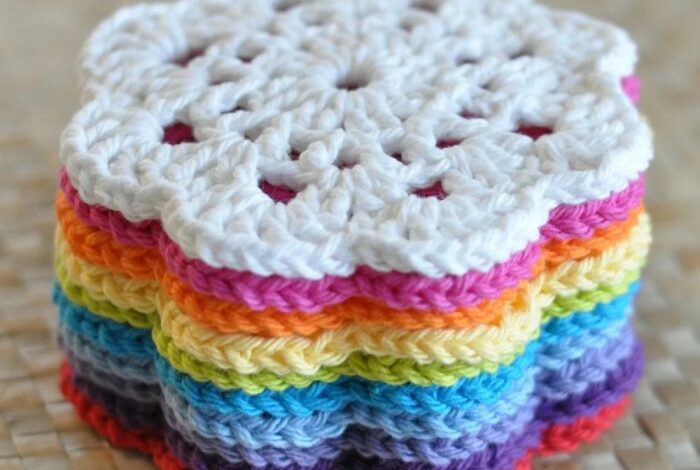 Crochet mason jar tumblers coasters