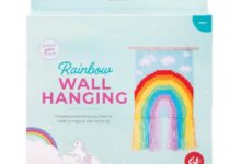 Kids ribbon rainbow wall hanging diy