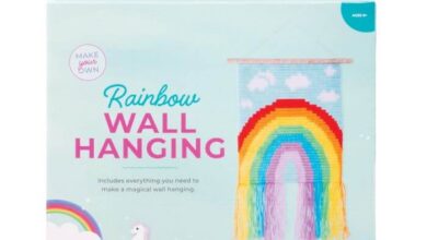 Kids ribbon rainbow wall hanging diy