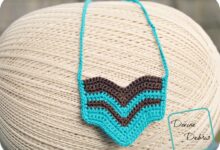 Diy stiched chevron necklace