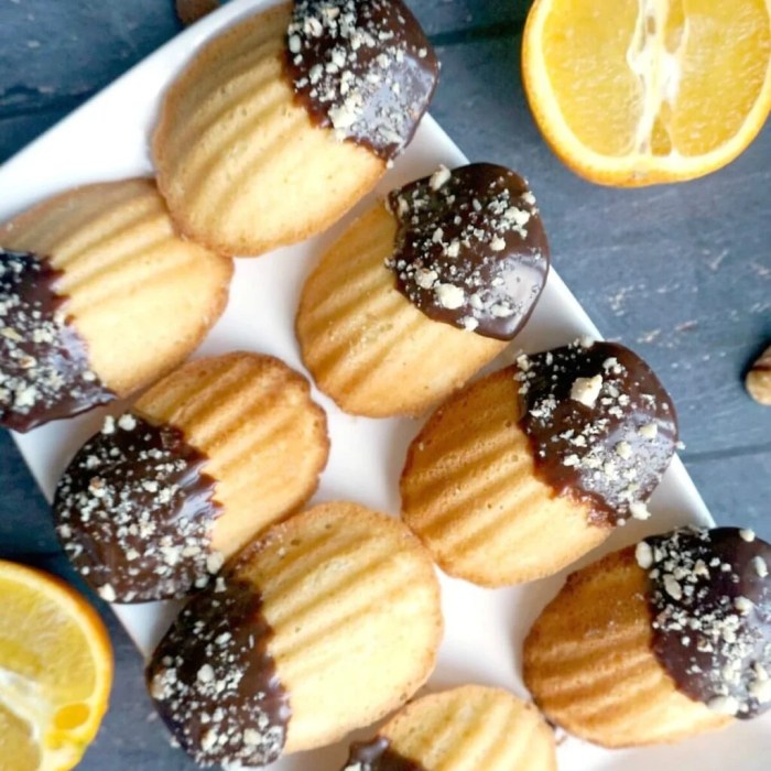 Chocolate orange madeleine cookies