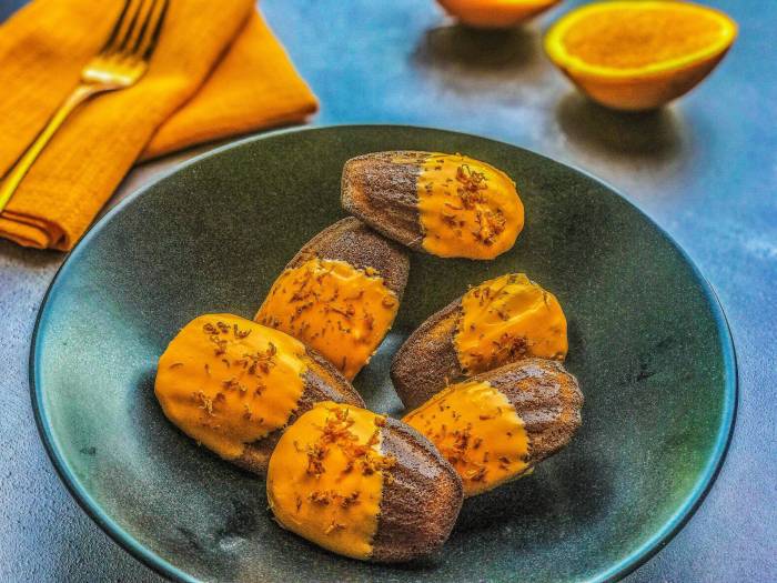 Chocolate orange madeleine cookies