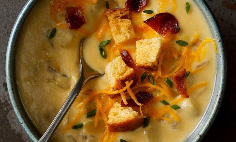 Five vegetable cheddar soup