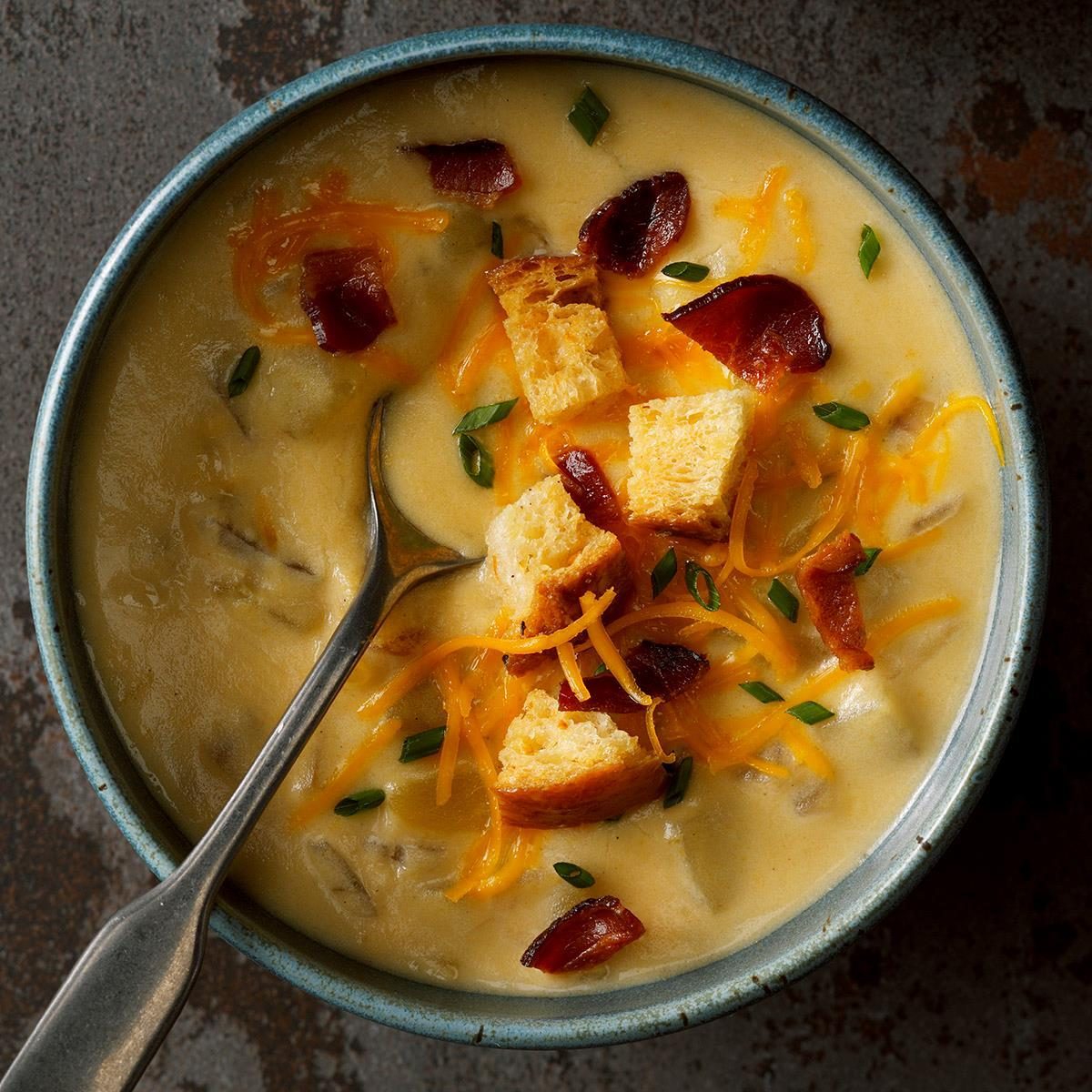 Five vegetable cheddar soup