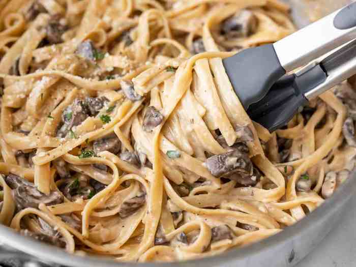 Mushrooms red wine pasta