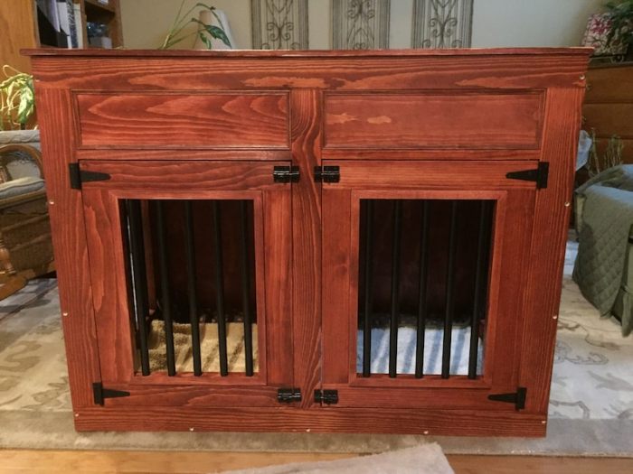 Hidden dog kennel custom cabinet diy