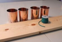 Leather copper cup organizer diy