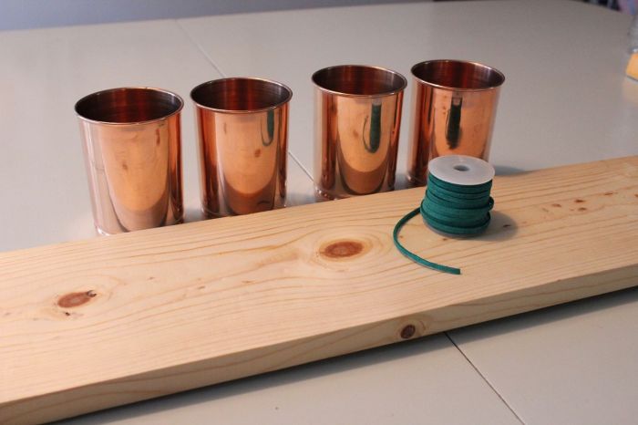 Leather copper cup organizer diy