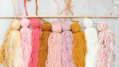 Diy giant tassel wall hanging