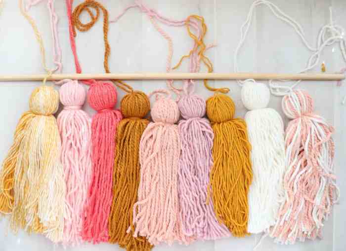 Diy giant tassel wall hanging