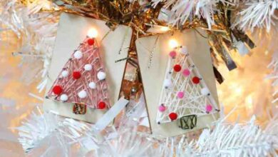 Diy string art ornaments