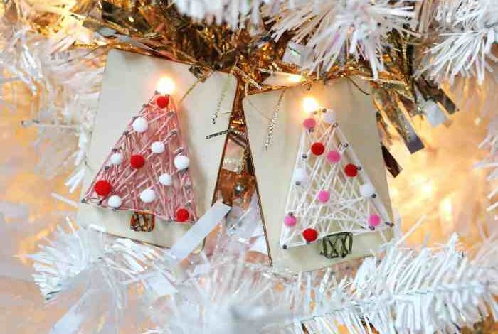 Diy string art ornaments