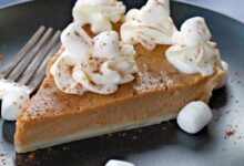 Sweet potato pie with boozy marshmallows