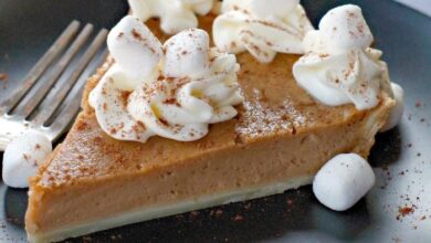 Sweet potato pie with boozy marshmallows