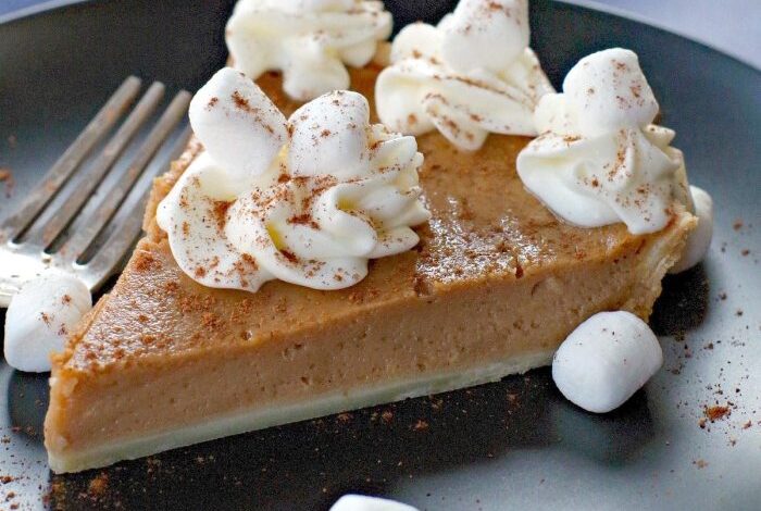 Sweet potato pie with boozy marshmallows