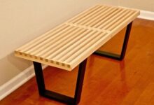 Mid century slatted bench diy