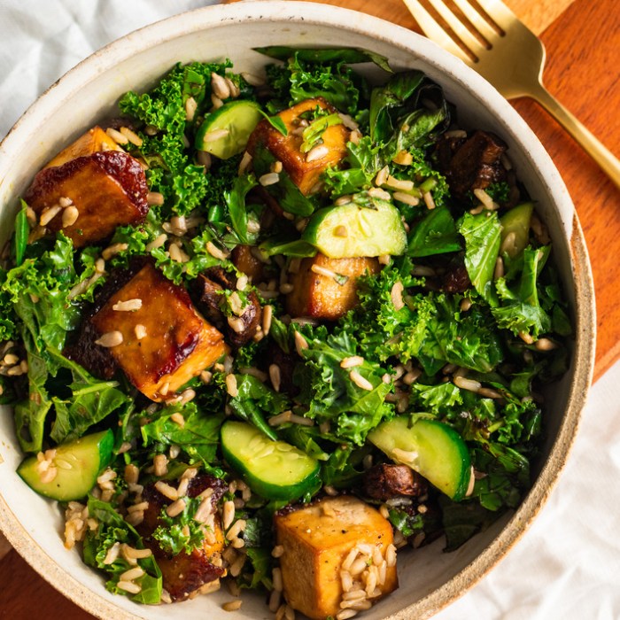 Kale miso and soft egg salad