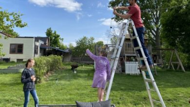 Create outdoor patio lighting without a pergola renter friendly