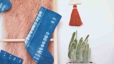 Indigo christmas stocking diy