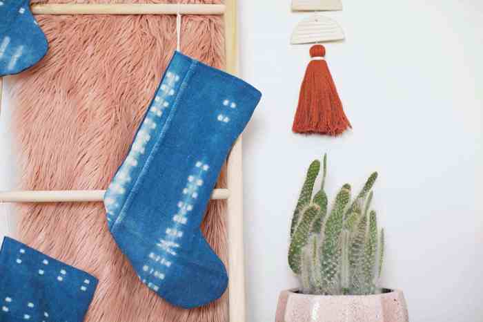 Indigo christmas stocking diy