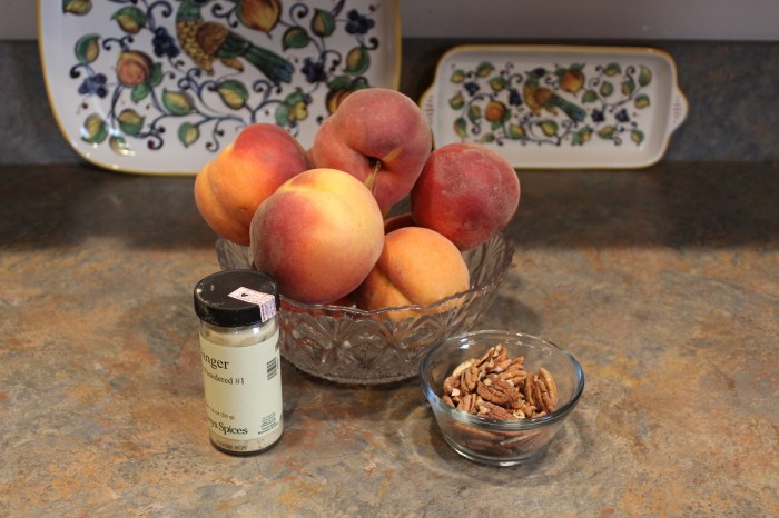 Peach candied ginger muffins