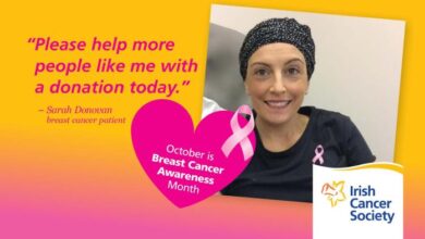 Irish cancer society like pink ribbon support breast cancer patients